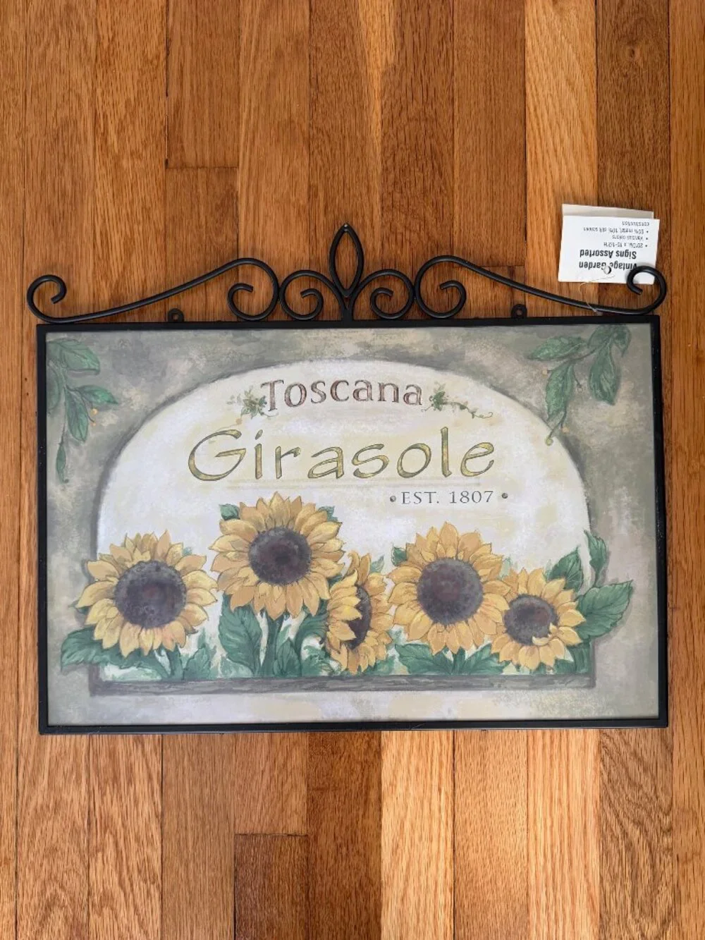 Tuscan Sunflower Metal Wall Art 20” Girasole Kitchen Decor NWT
